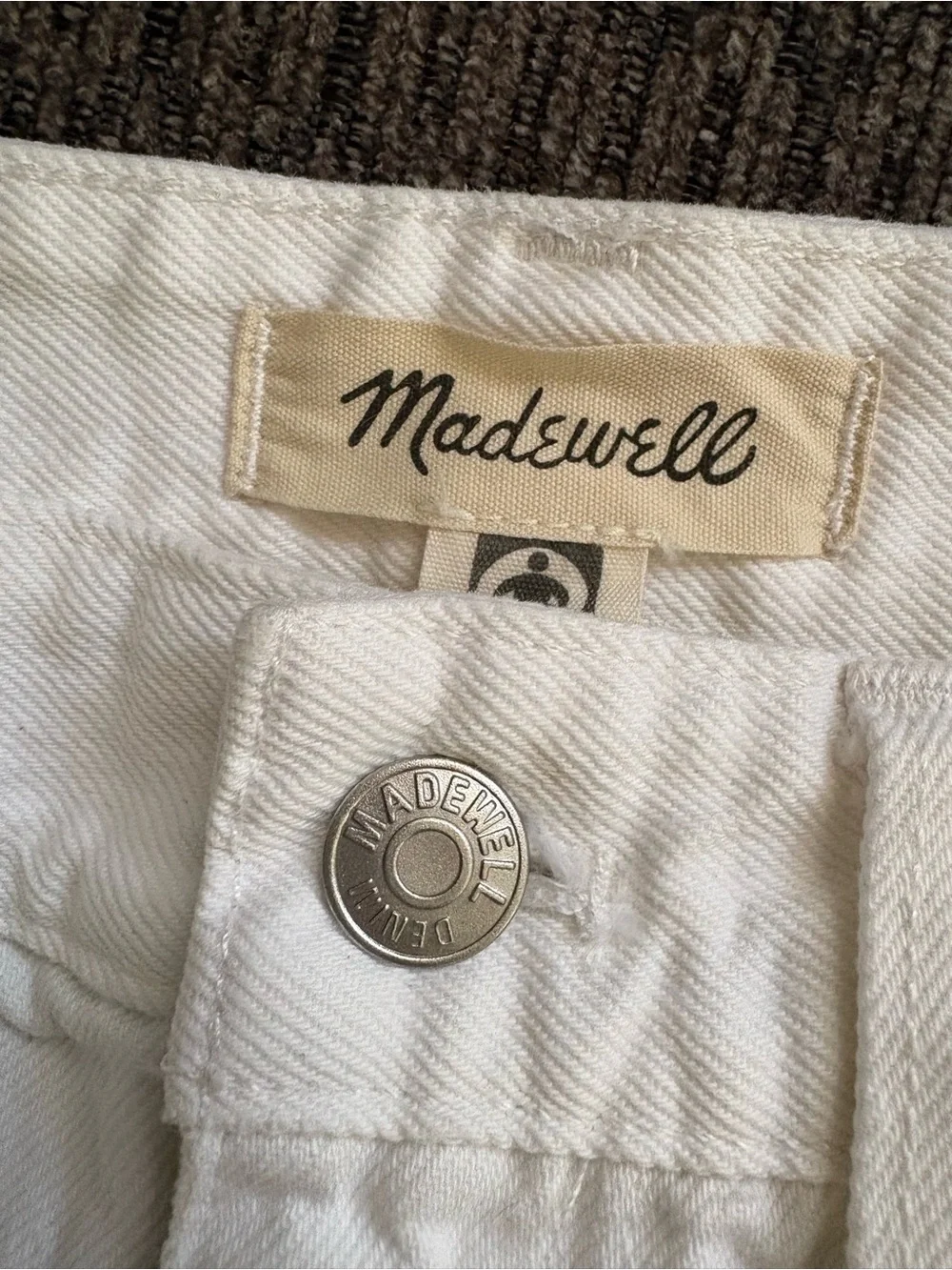 NWOT Madewell Baggy Jean Denim Shorts in Tile White Women’s 27